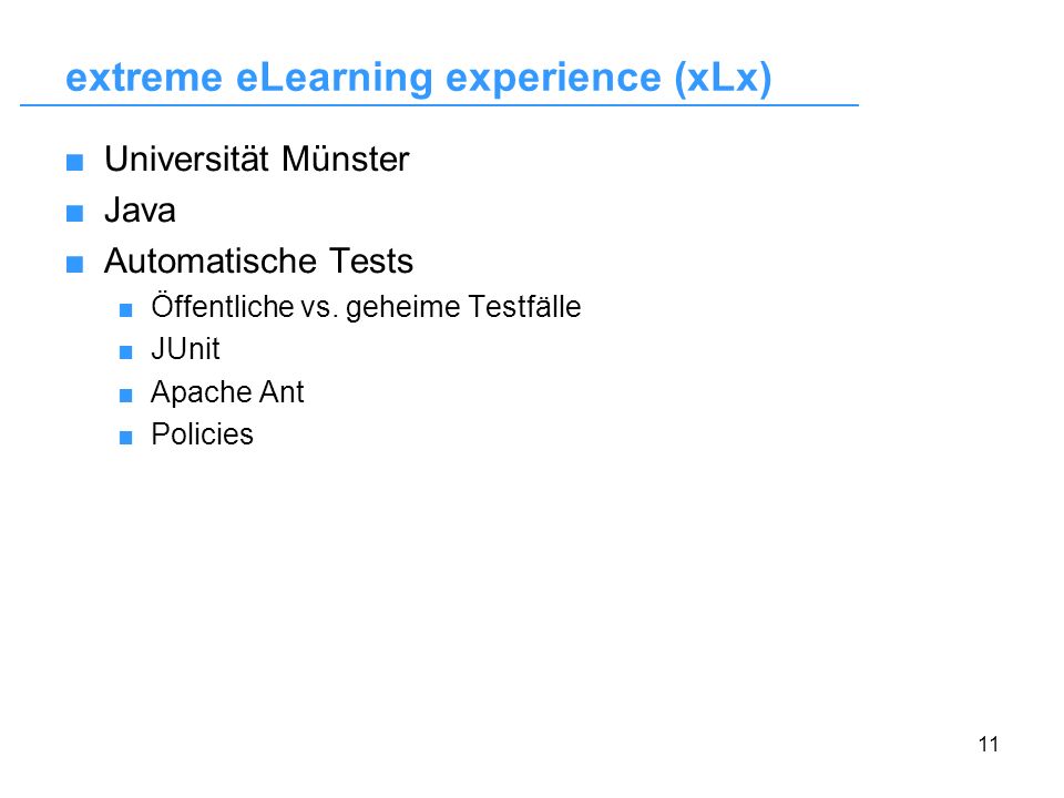extreme eLearning experience (xLx)