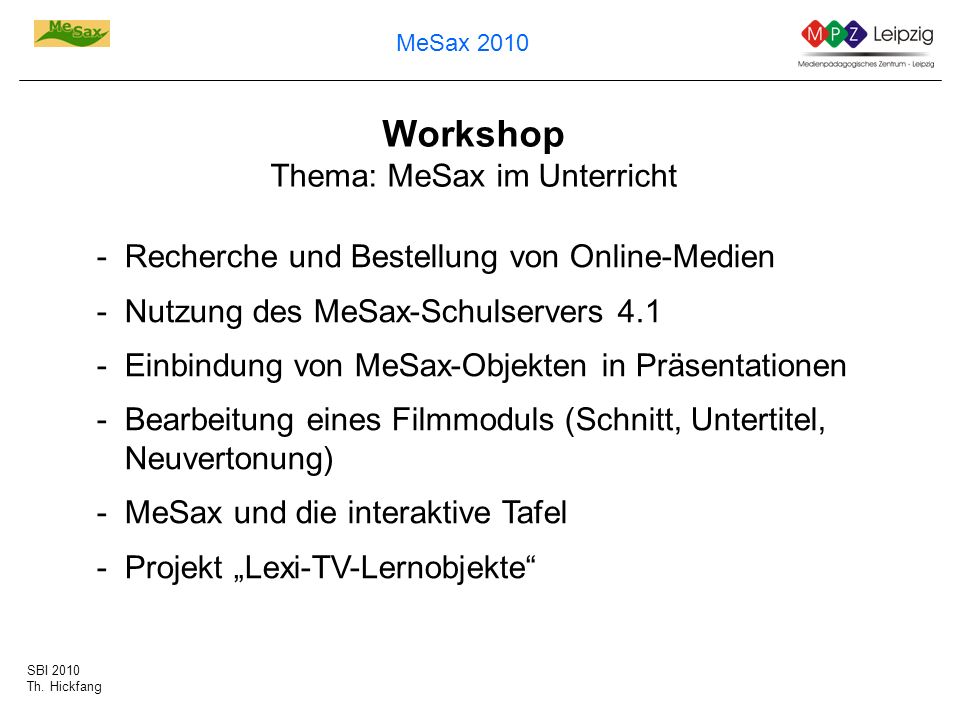Workshop Thema: MeSax im Unterricht