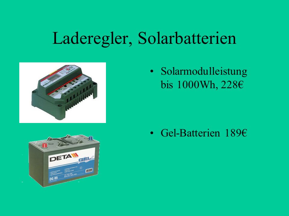 Laderegler, Solarbatterien