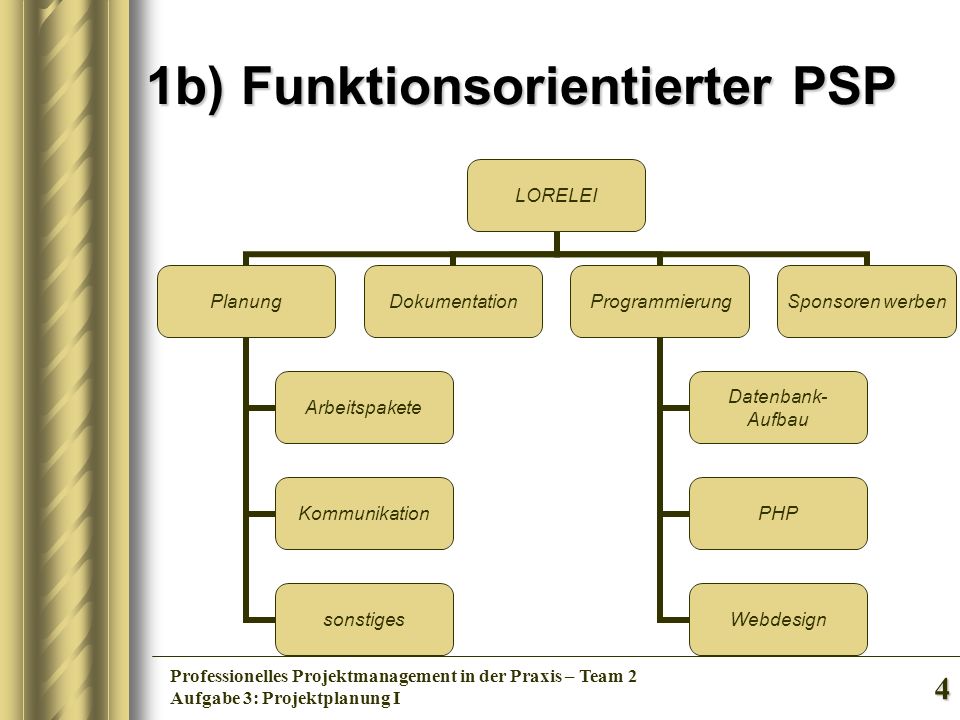 1b) Funktionsorientierter PSP