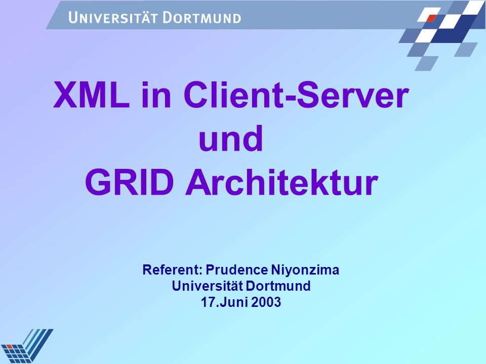 XML in Client-Server und GRID Architektur