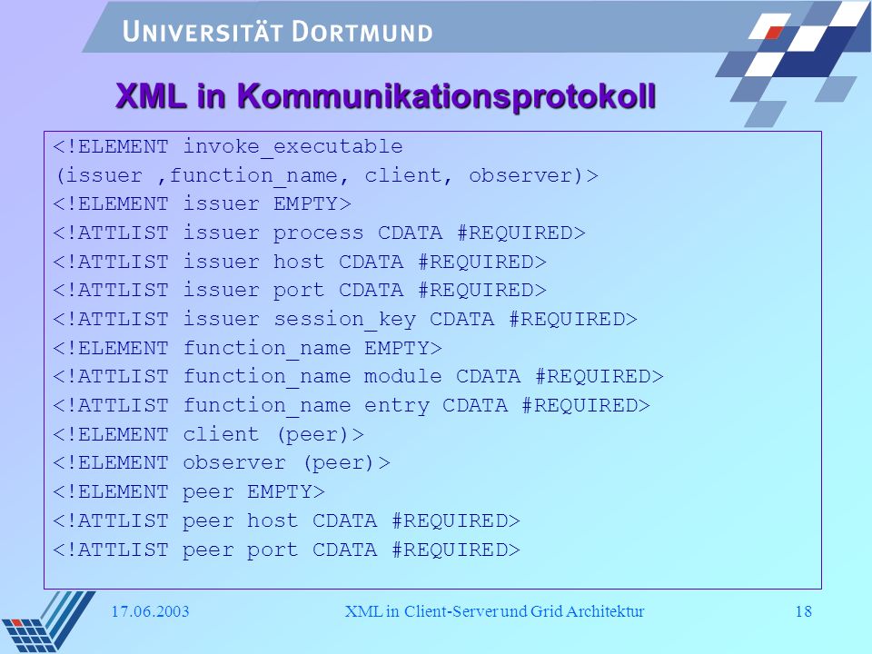 XML in Kommunikationsprotokoll