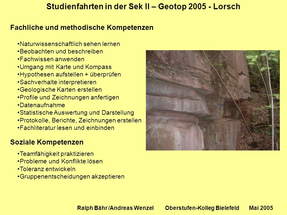 Studienfahrten in der Sek II – Geotop Lorsch