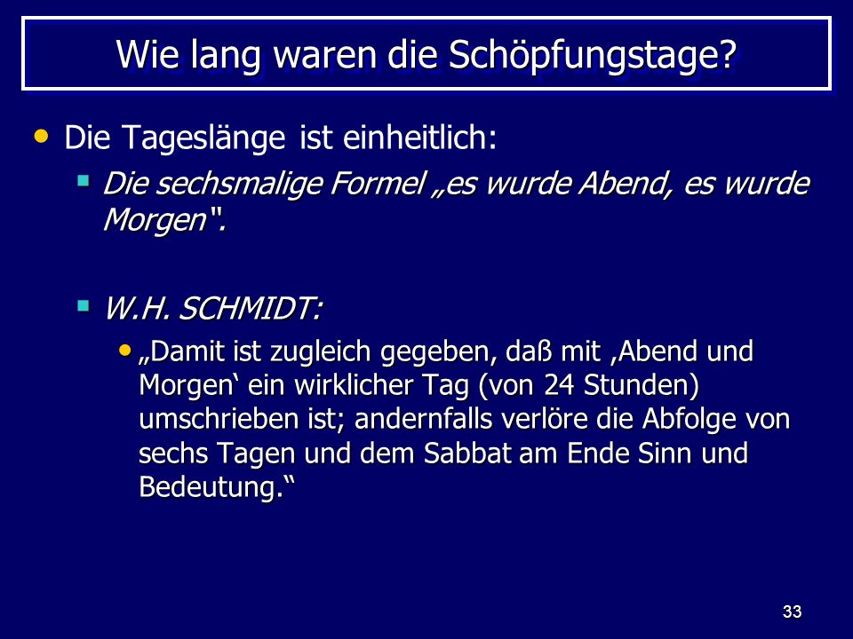 Wie lang waren die Schöpfungstage