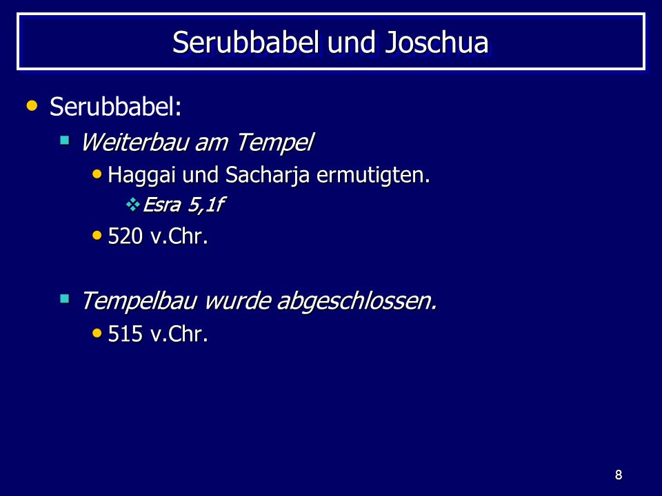 Serubbabel und Joschua
