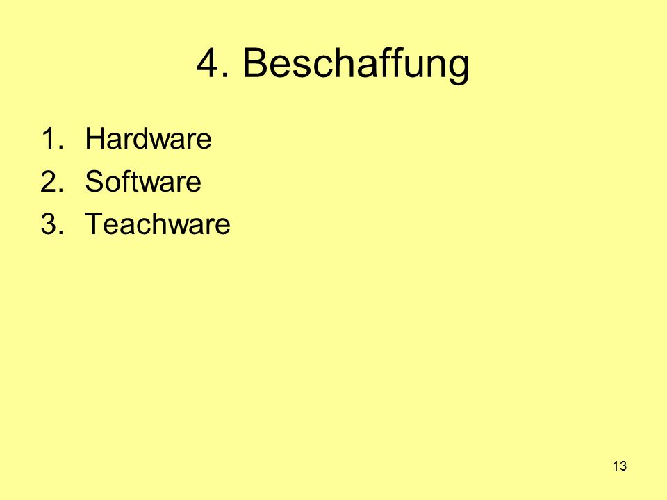 4. Beschaffung Hardware Software Teachware