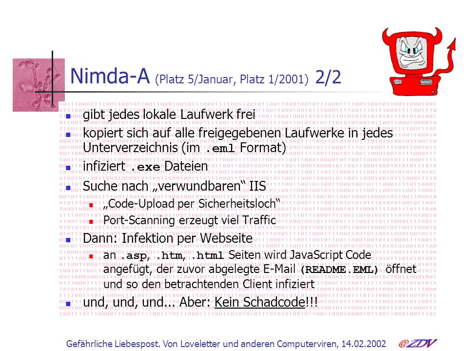 Nimda-A (Platz 5/Januar, Platz 1/2001) 2/2