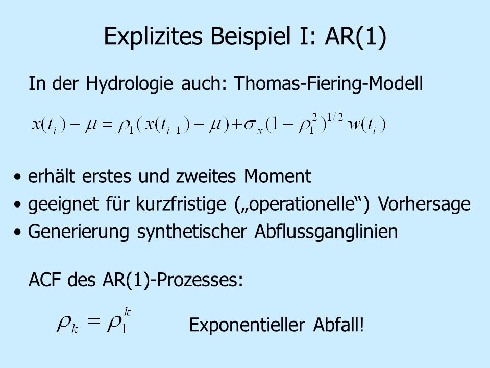 Explizites Beispiel I: AR(1)