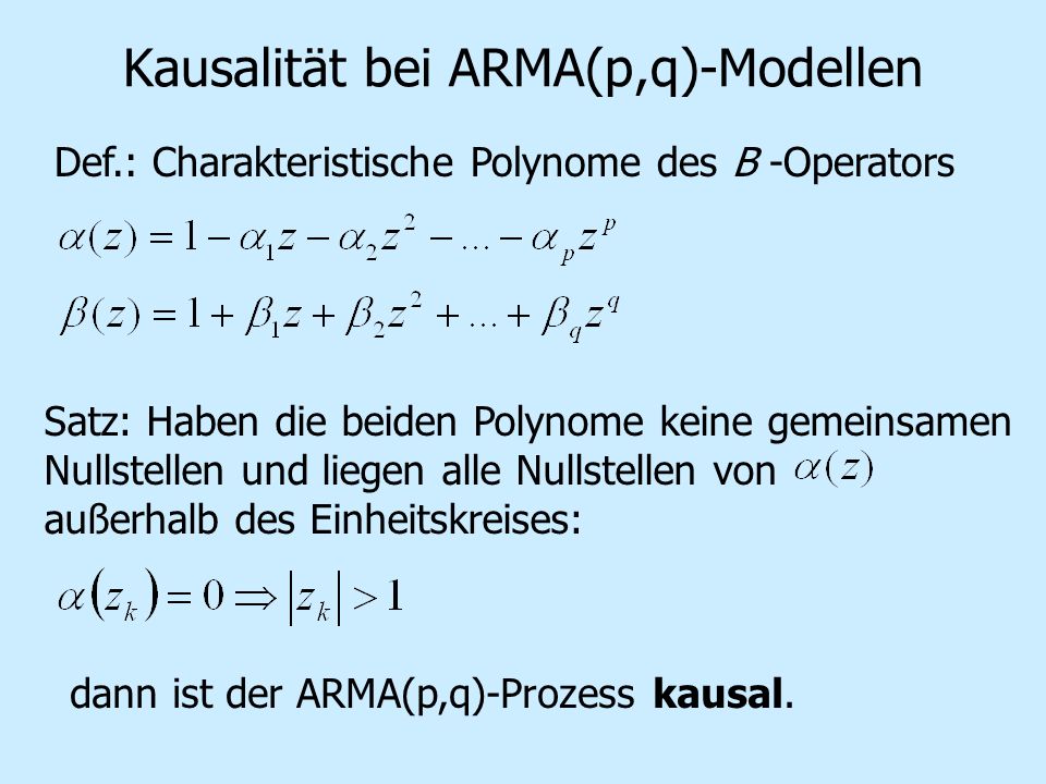 Kausalität bei ARMA(p,q)-Modellen