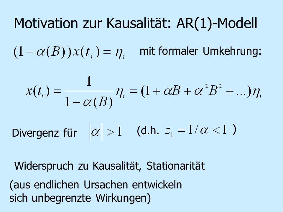 Motivation zur Kausalität: AR(1)-Modell