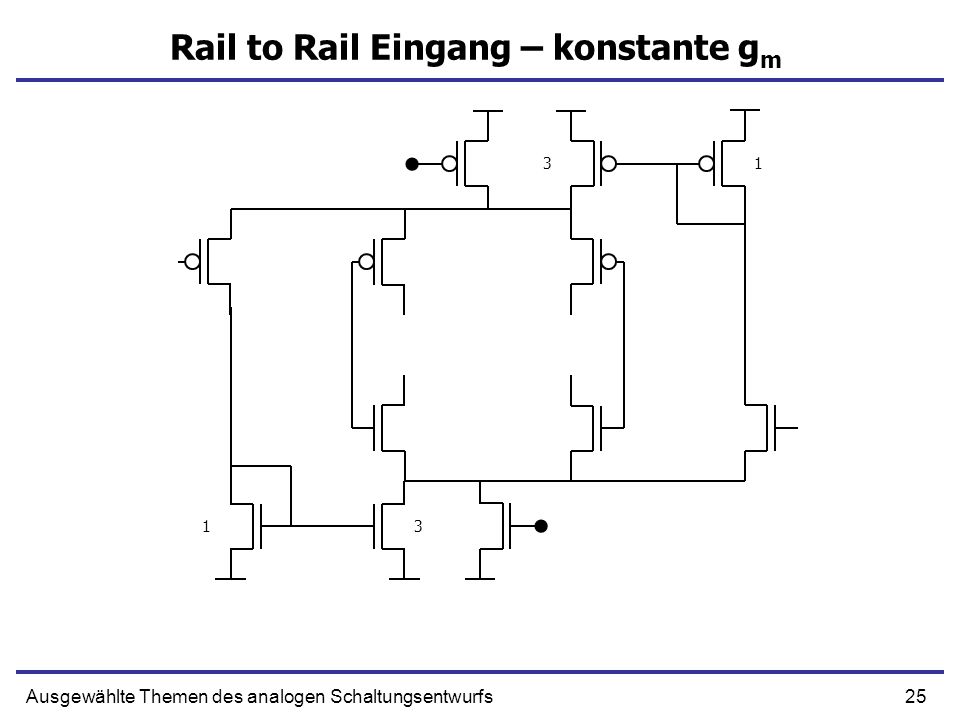Rail to Rail Eingang – konstante gm
