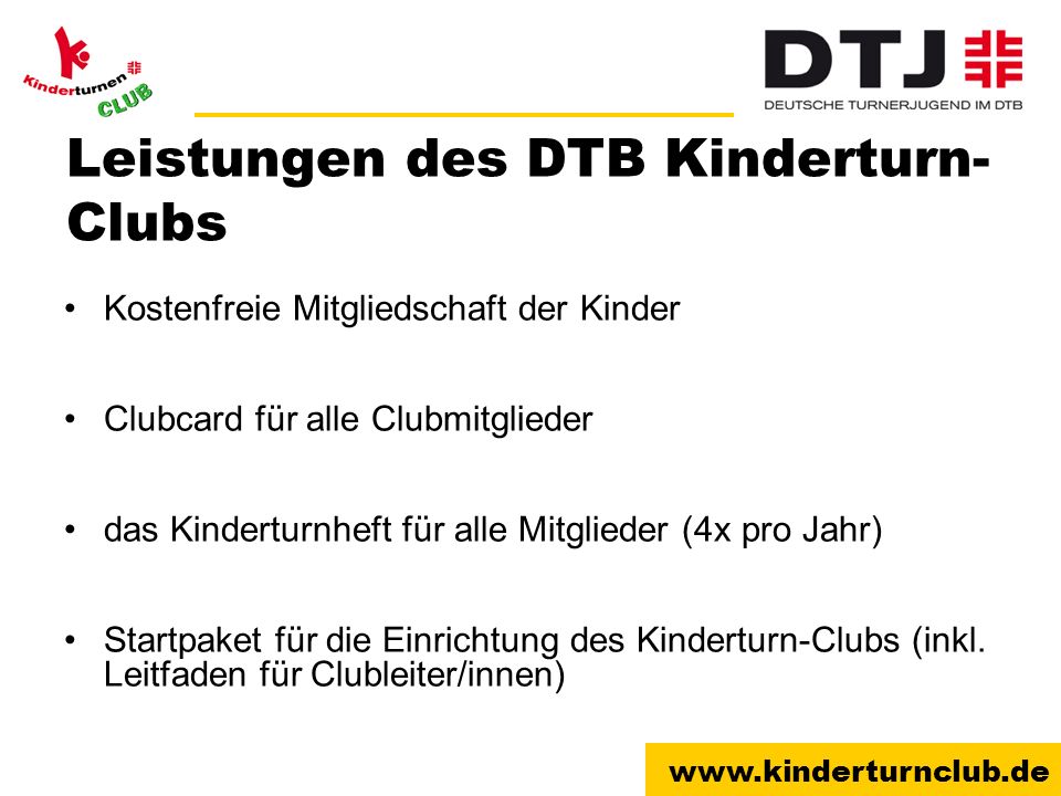 Leistungen des DTB Kinderturn-Clubs