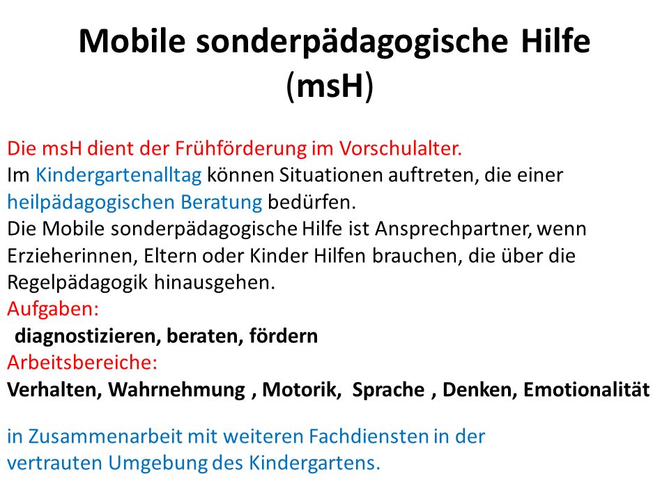 Mobile sonderpädagogische Hilfe (msH)