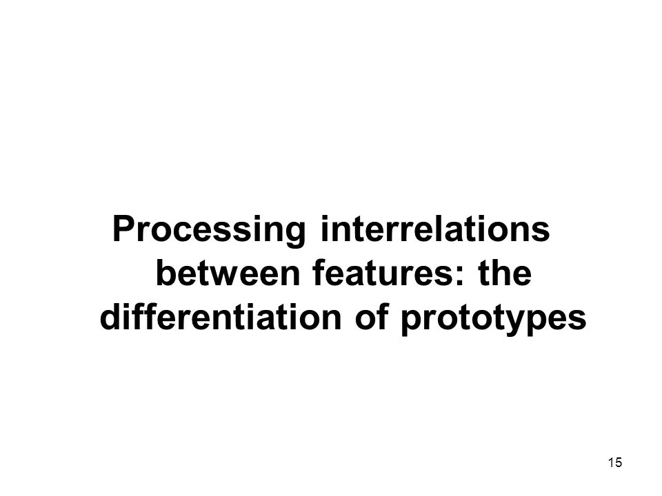 Processing interrelations between features: the differentiation of prototypes