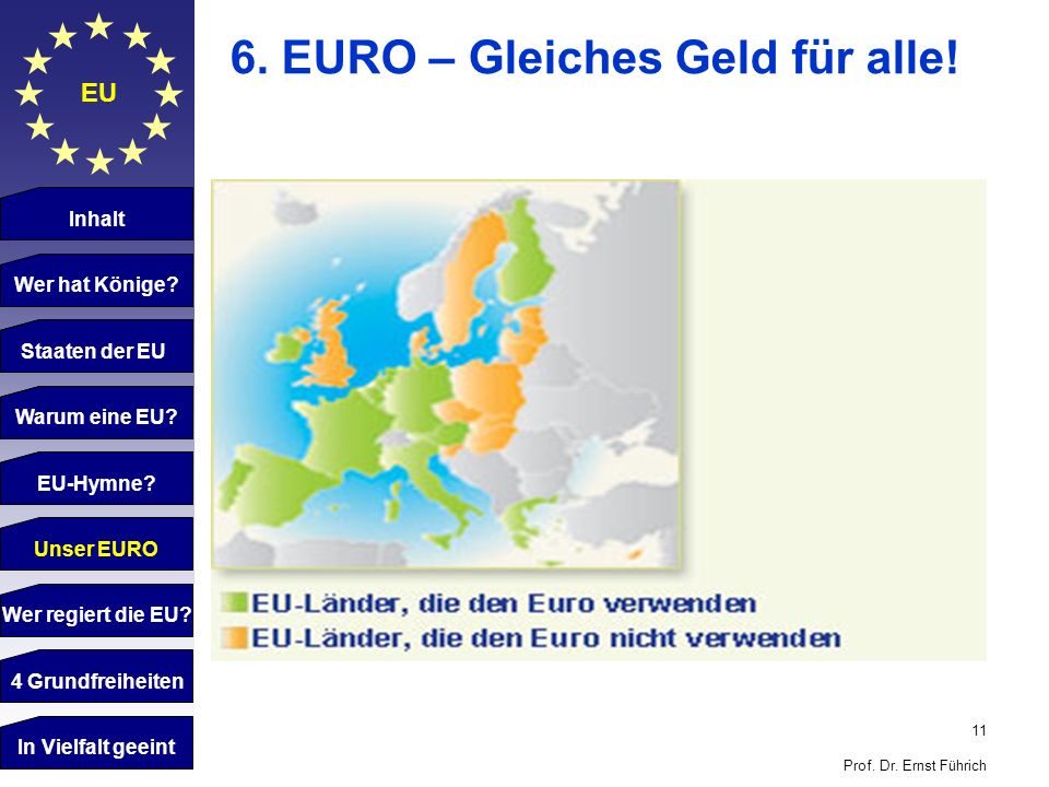 6. EURO – Gleiches Geld für alle!