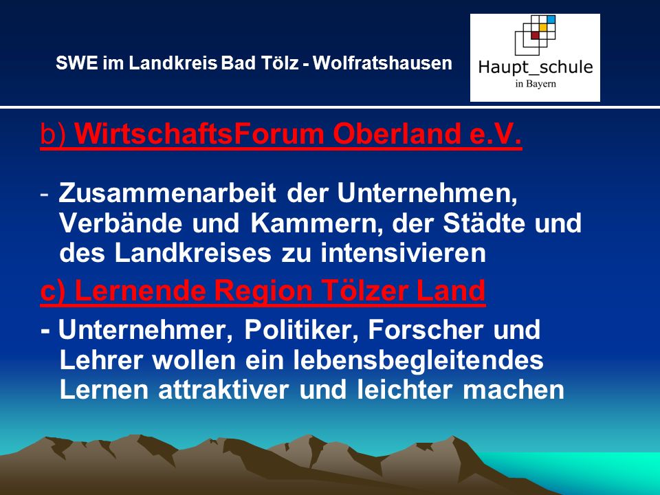 b) WirtschaftsForum Oberland e.V.