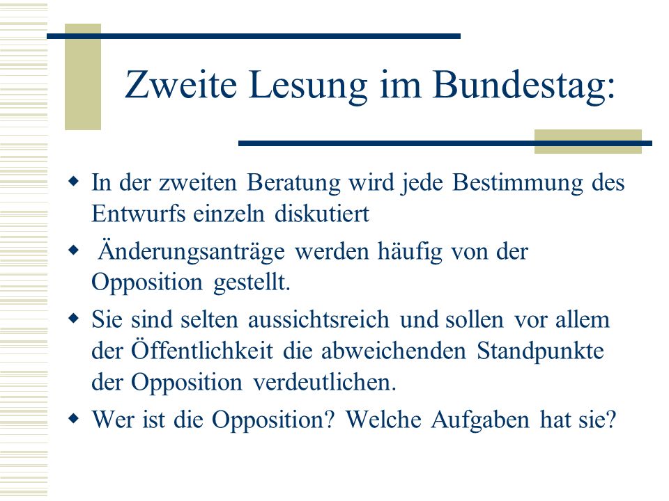 Zweite Lesung im Bundestag: