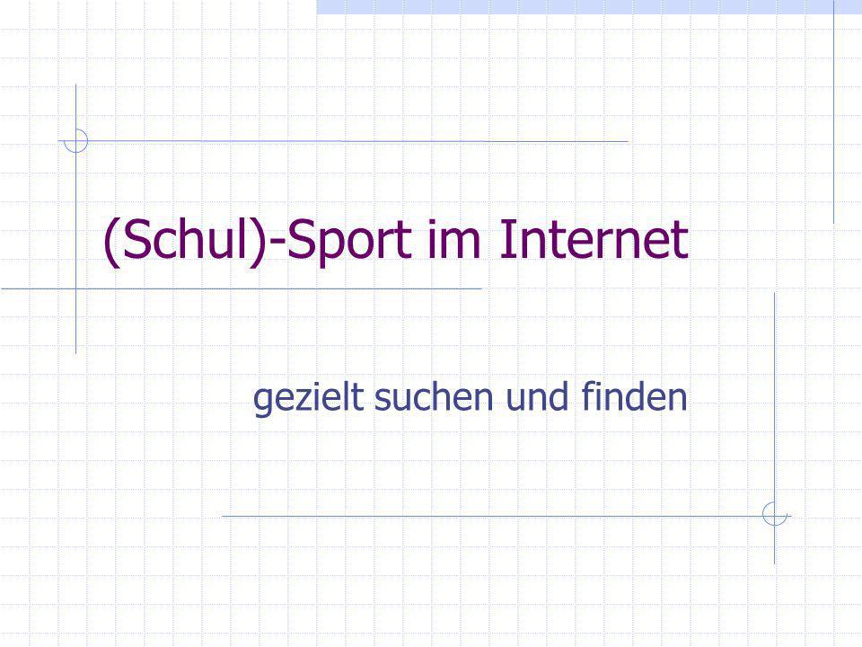 (Schul)-Sport im Internet