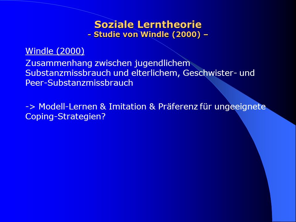 Soziale Lerntheorie - Studie von Windle (2000) –