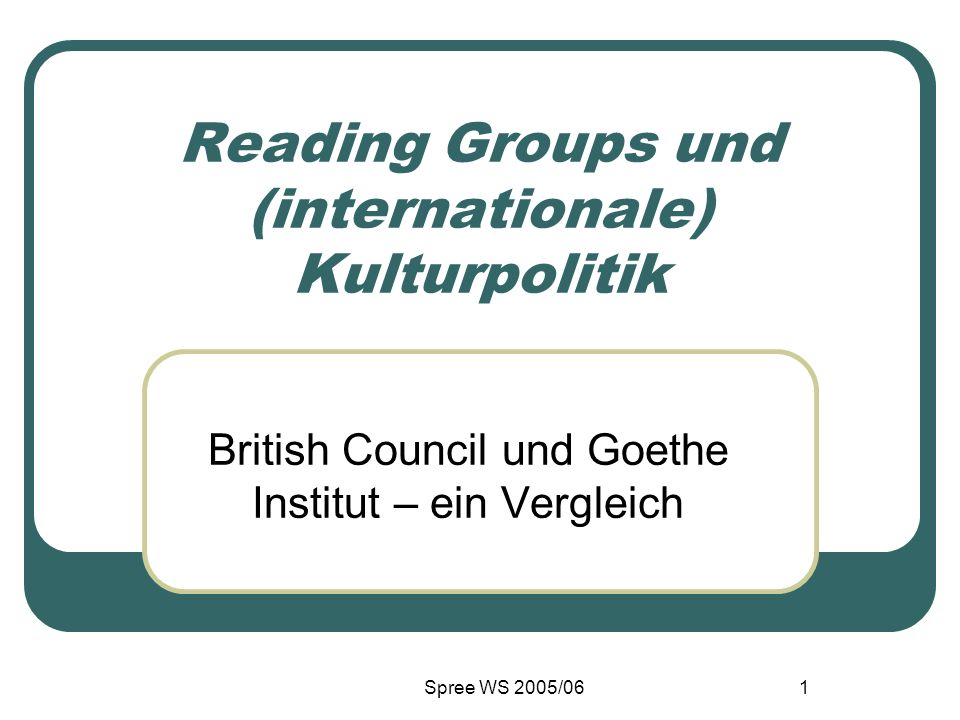 Reading Groups und (internationale) Kulturpolitik