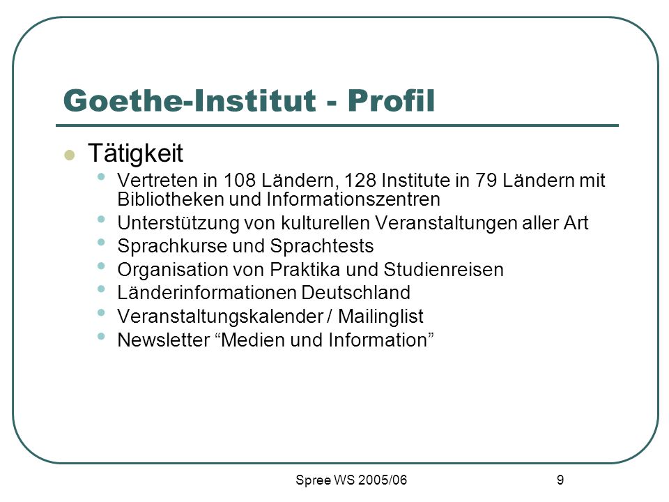 Goethe-Institut - Profil