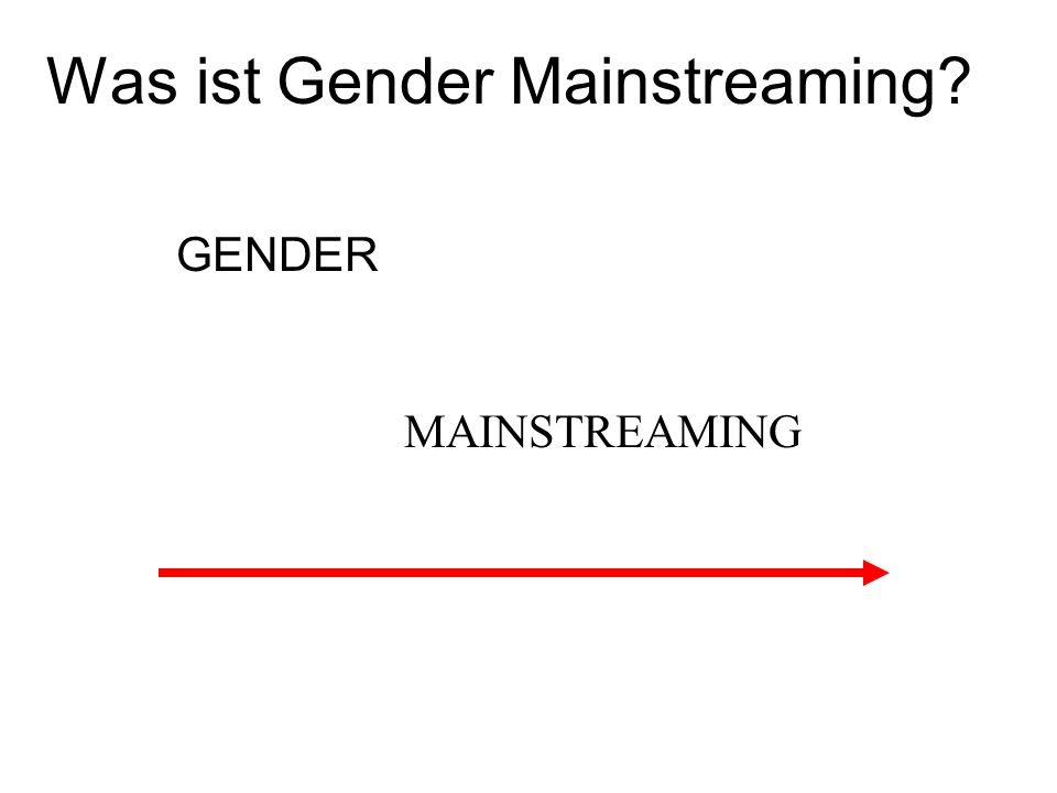 Was ist Gender Mainstreaming
