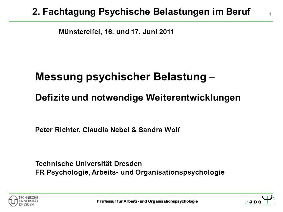 Messung psychischer Belastung –