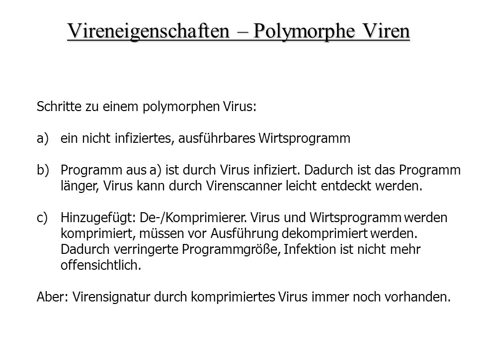 Vireneigenschaften – Polymorphe Viren
