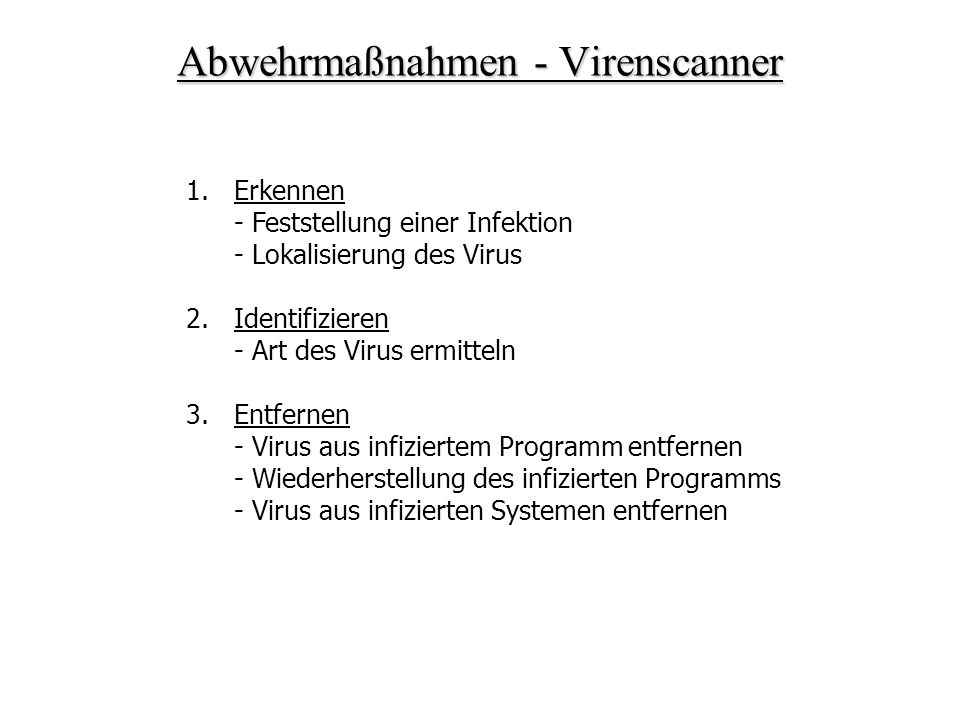 Abwehrmaßnahmen - Virenscanner
