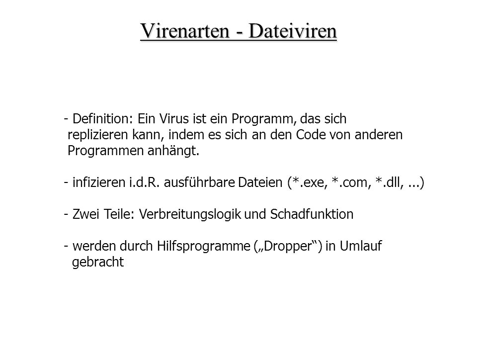 Virenarten - Dateiviren