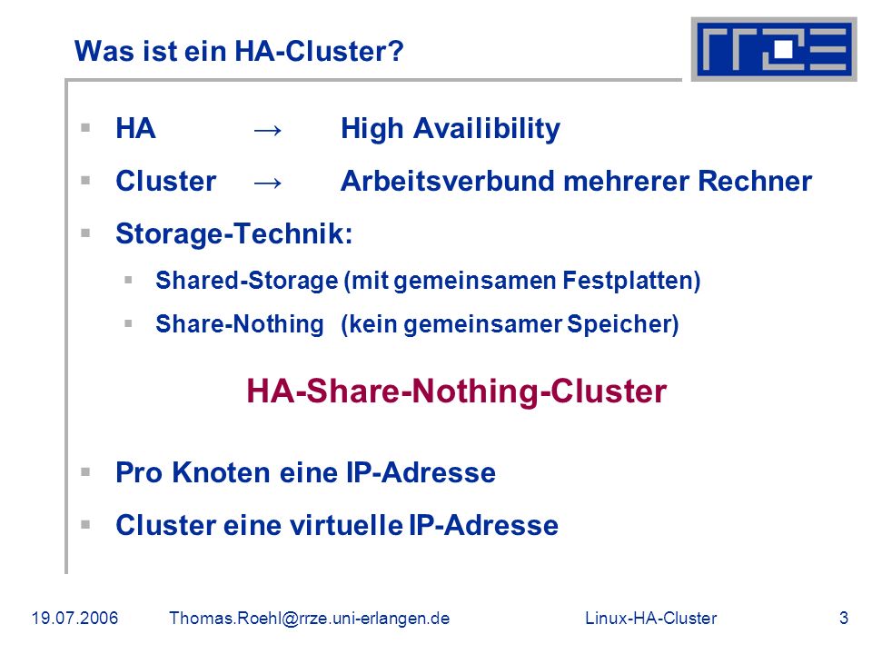 HA-Share-Nothing-Cluster