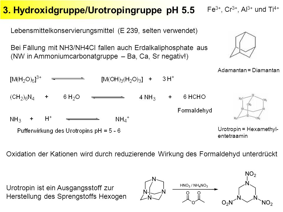 3. Hydroxidgruppe/Urotropingruppe pH 5.5