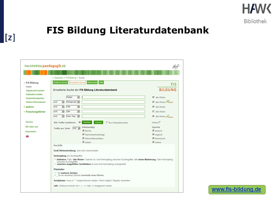 FIS Bildung Literaturdatenbank