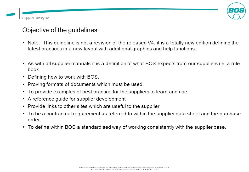 Objective of the guidelines