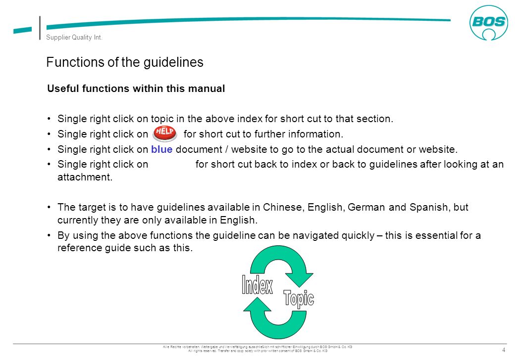 Functions of the guidelines