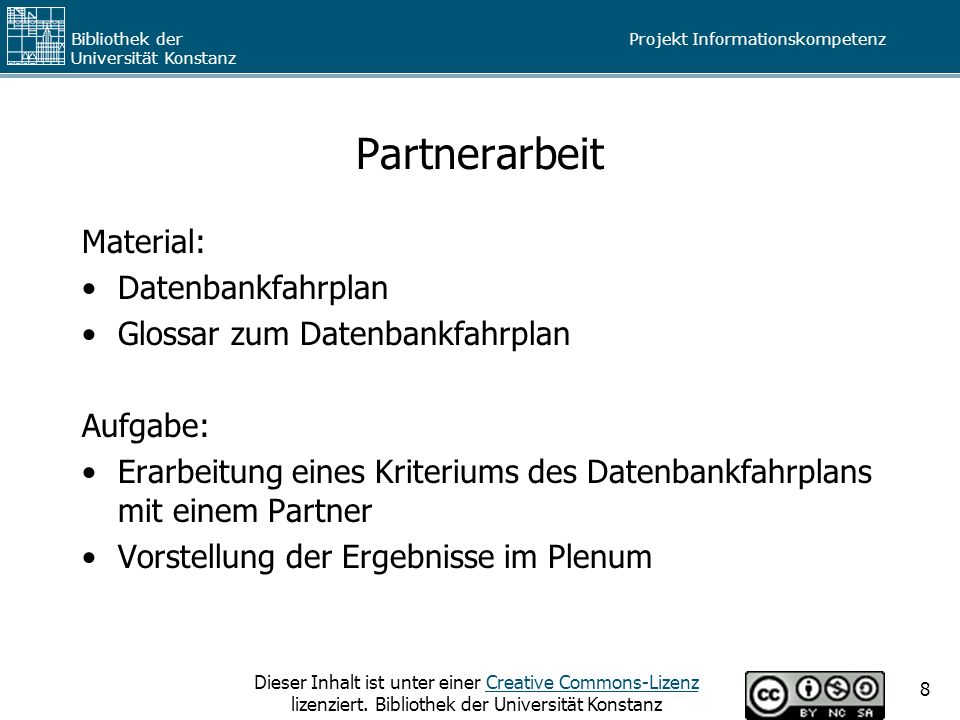 Partnerarbeit Material: Datenbankfahrplan
