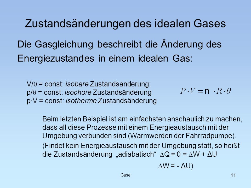Zustandsänderungen des idealen Gases