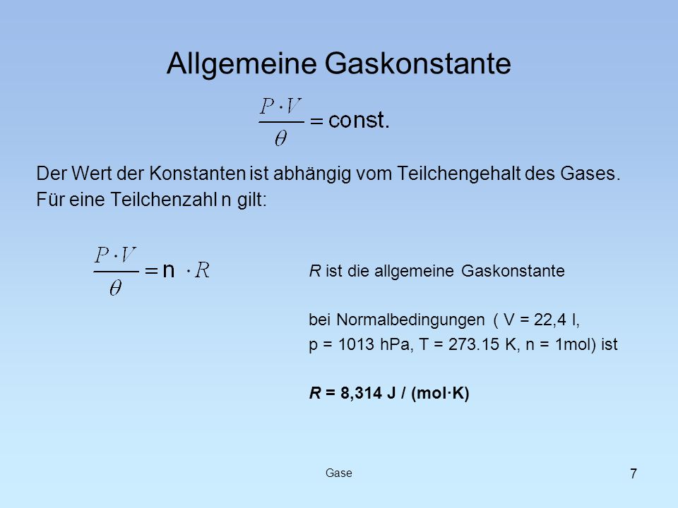 Allgemeine Gaskonstante