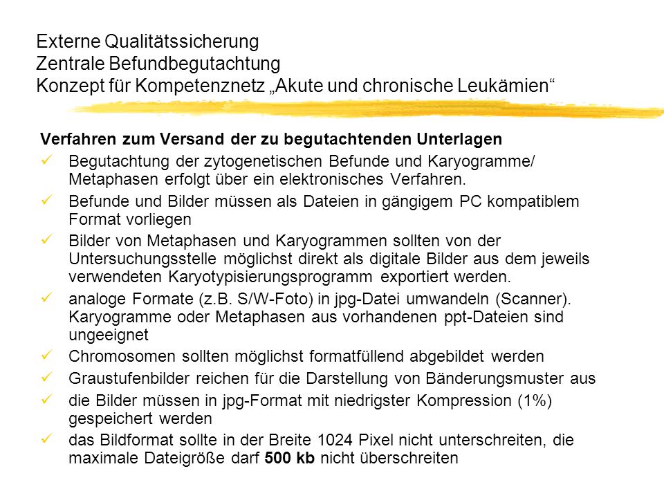 Externe Qualitätssicherung Zentrale Befundbegutachtung Konzept für Kompetenznetz „Akute und chronische Leukämien