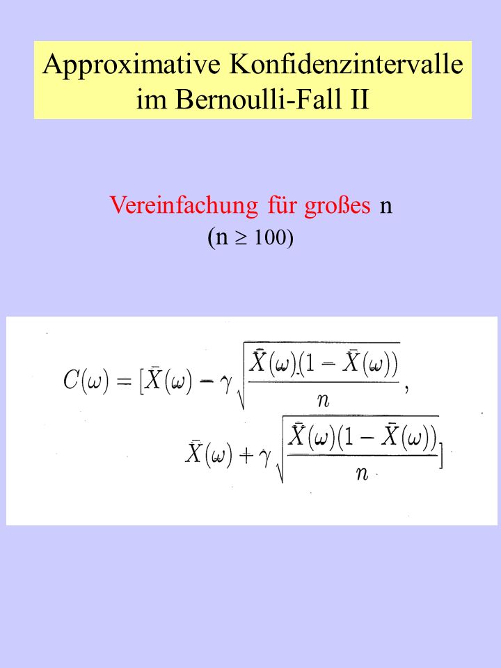 Approximative Konfidenzintervalle im Bernoulli-Fall II