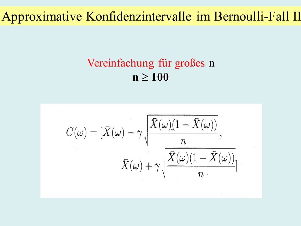 Approximative Konfidenzintervalle im Bernoulli-Fall II