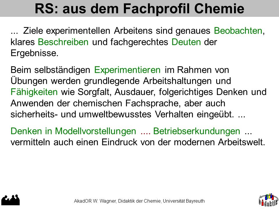 RS: aus dem Fachprofil Chemie