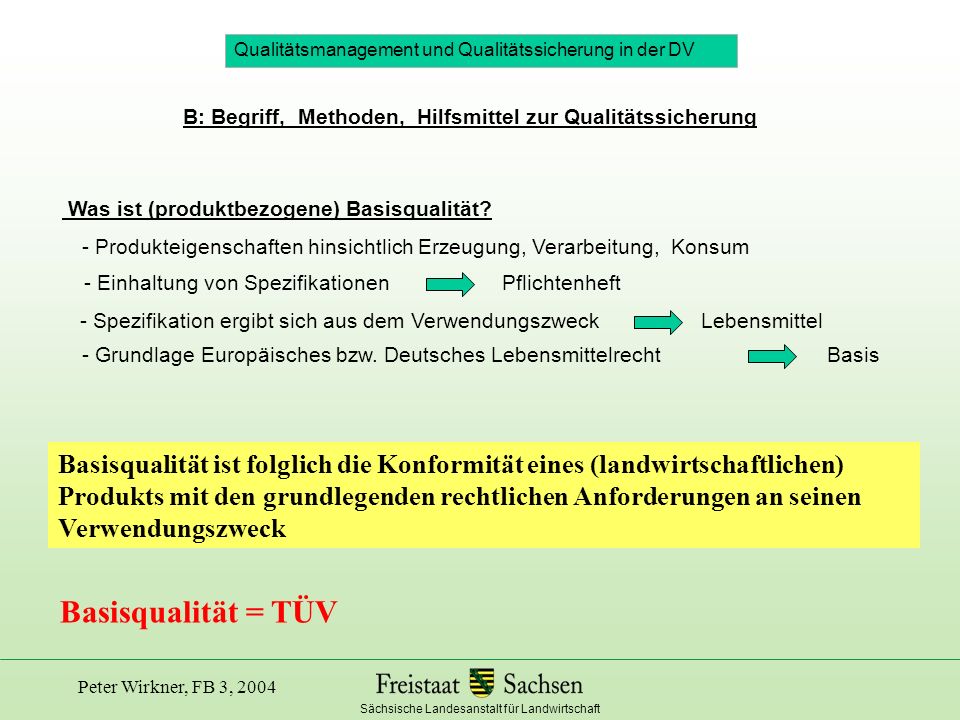 test Qualitätsmanagement und Qualitätssicherung in der DV. B: Begriff, Methoden, Hilfsmittel zur Qualitätssicherung.
