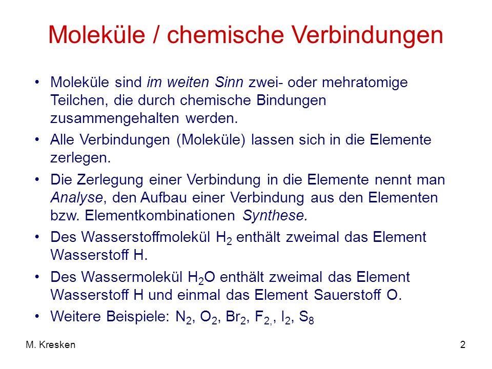 Moleküle / chemische Verbindungen
