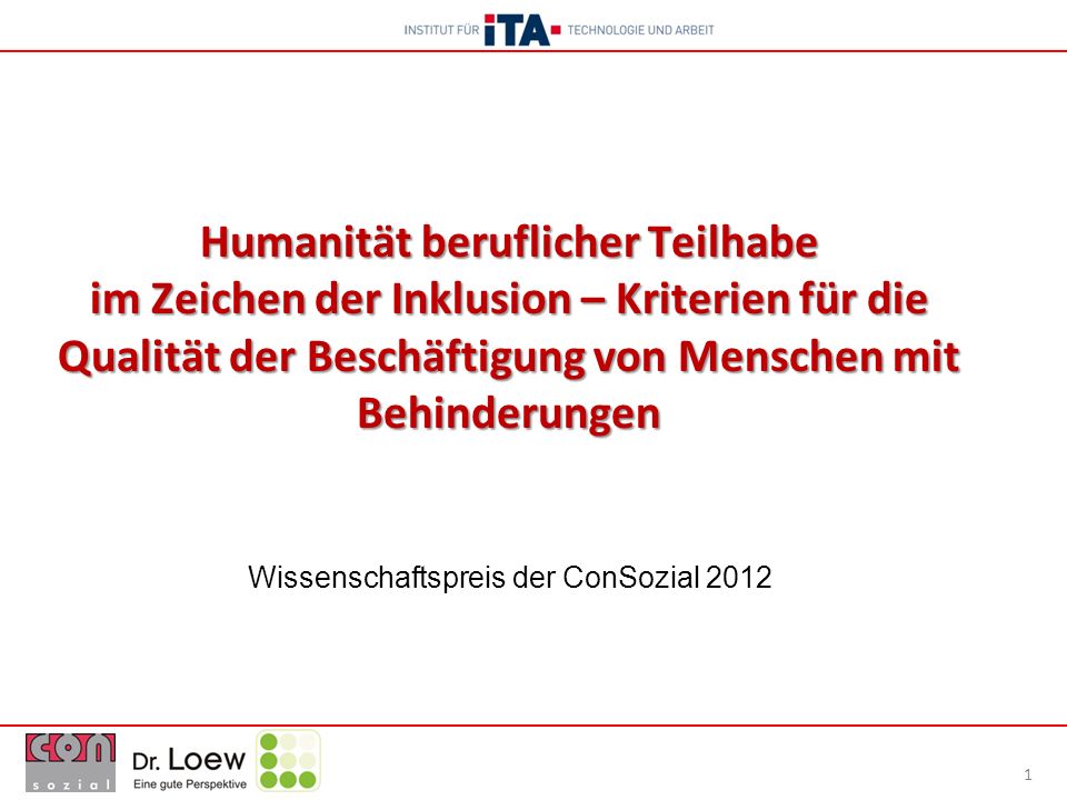 Humanität beruflicher Teilhabe