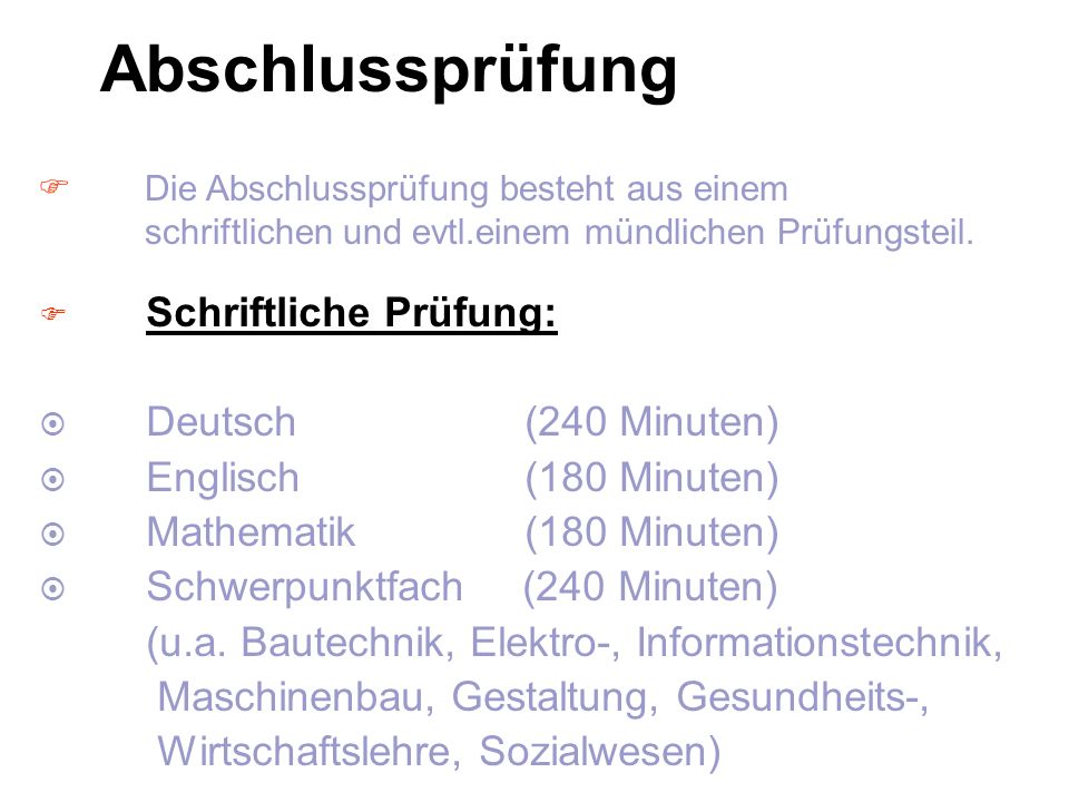 Abschlussprüfung Schriftliche Prüfung: Deutsch (240 Minuten)