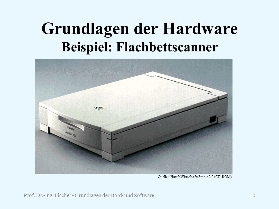 Grundlagen der Hardware Beispiel: Flachbettscanner