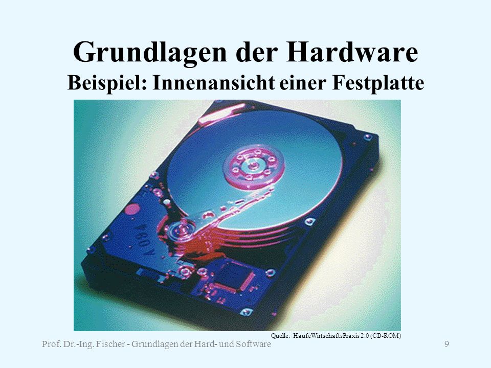 Grundlagen der Hardware Beispiel: Innenansicht einer Festplatte