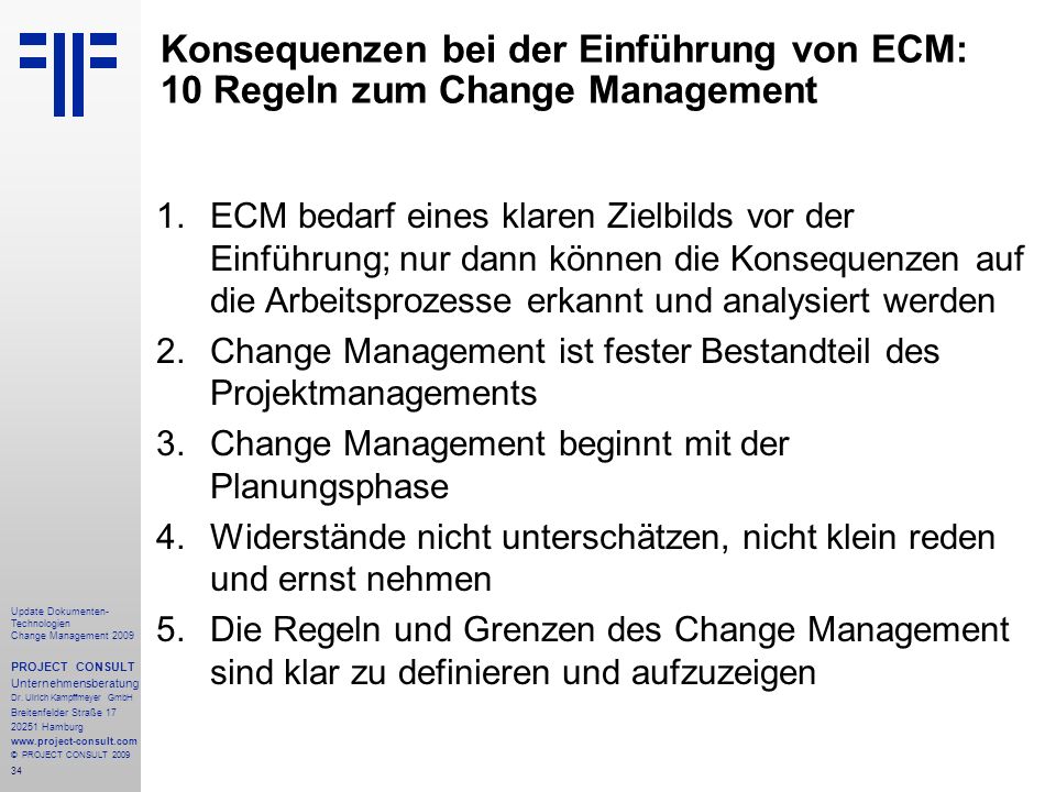 Konsequenzen bei der Einführung von ECM: 10 Regeln zum Change Management