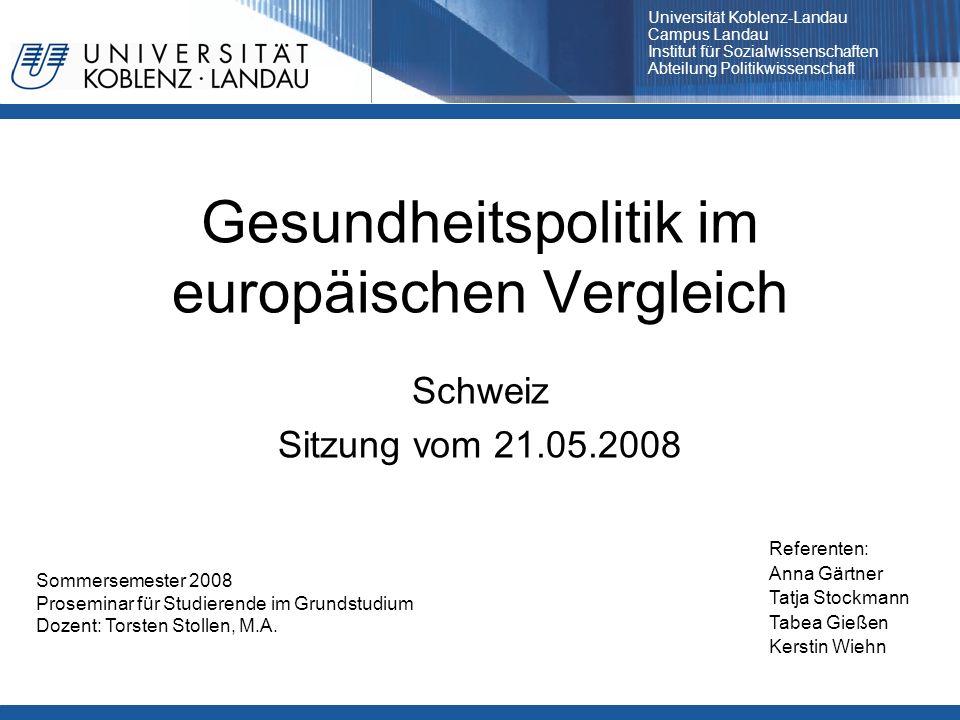 Gesundheitspolitik im europäischen Vergleich